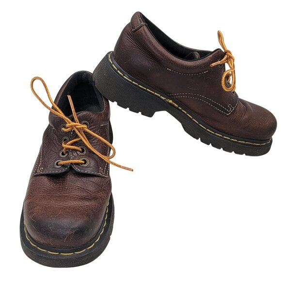Vintage Dr. Martens 9369 Brown Low Top Chunky Shoes Mens Size 7 Womens Size 8 - Picture 1 of 12